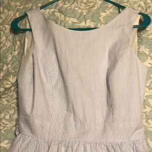 Seersucker blue dress worn once